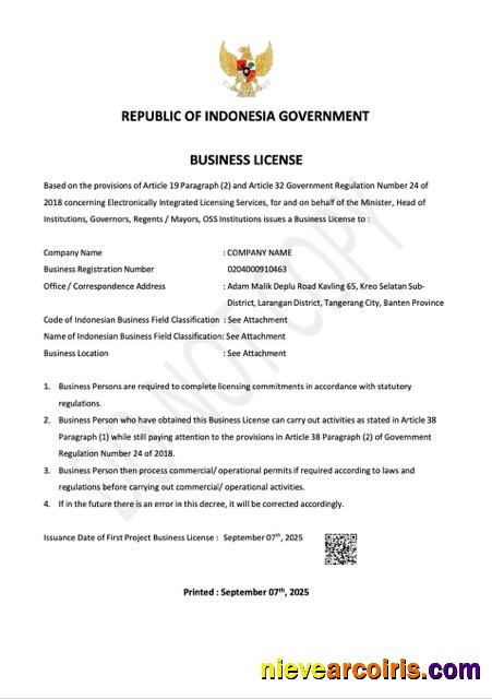 Indonesia business license